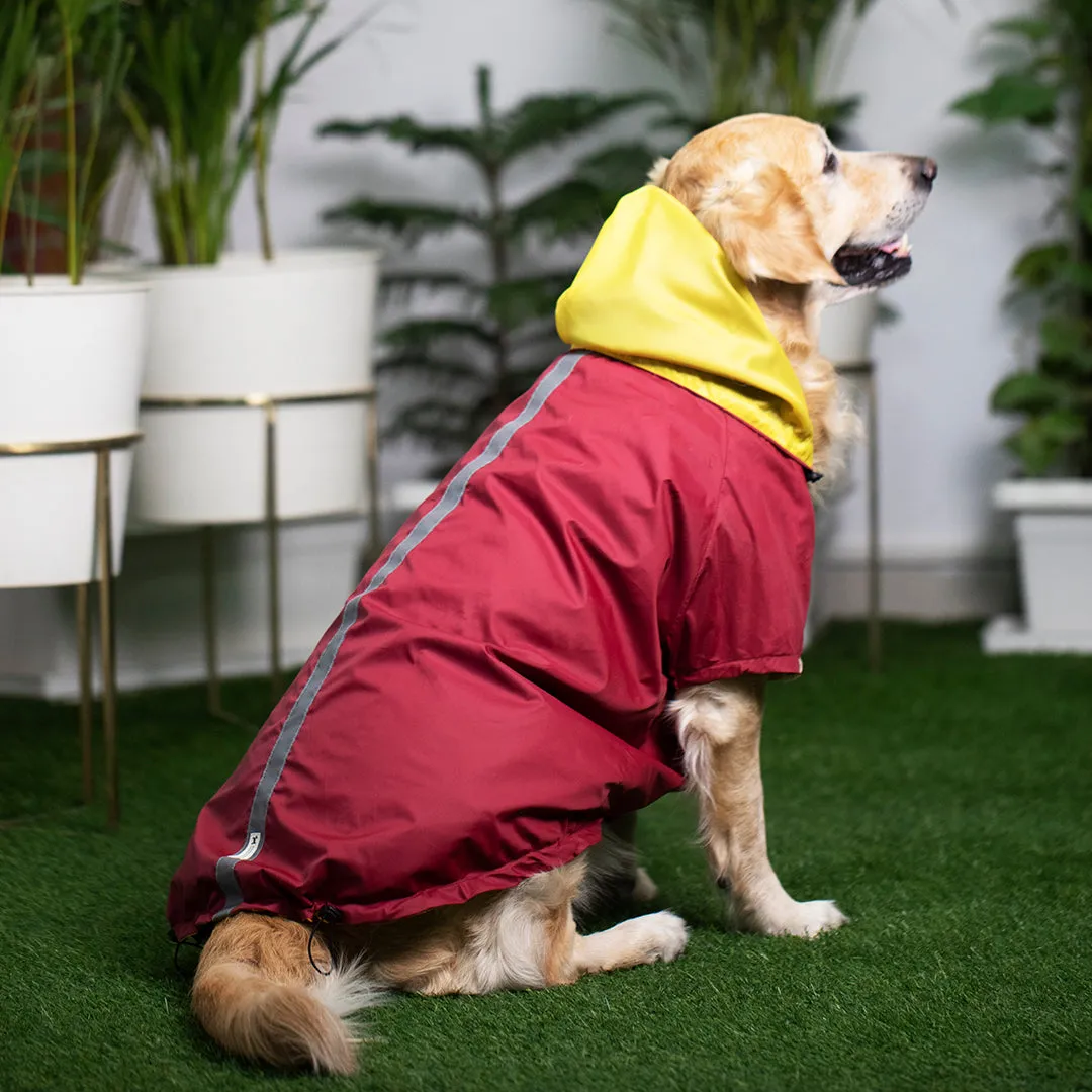 PoochMate Two Toned Rain Coat - Plum & Yellow