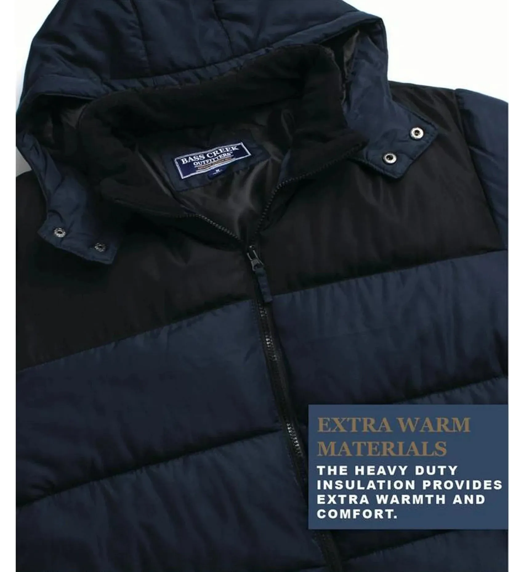 Quilted Blocked Heavy Puffer Navy