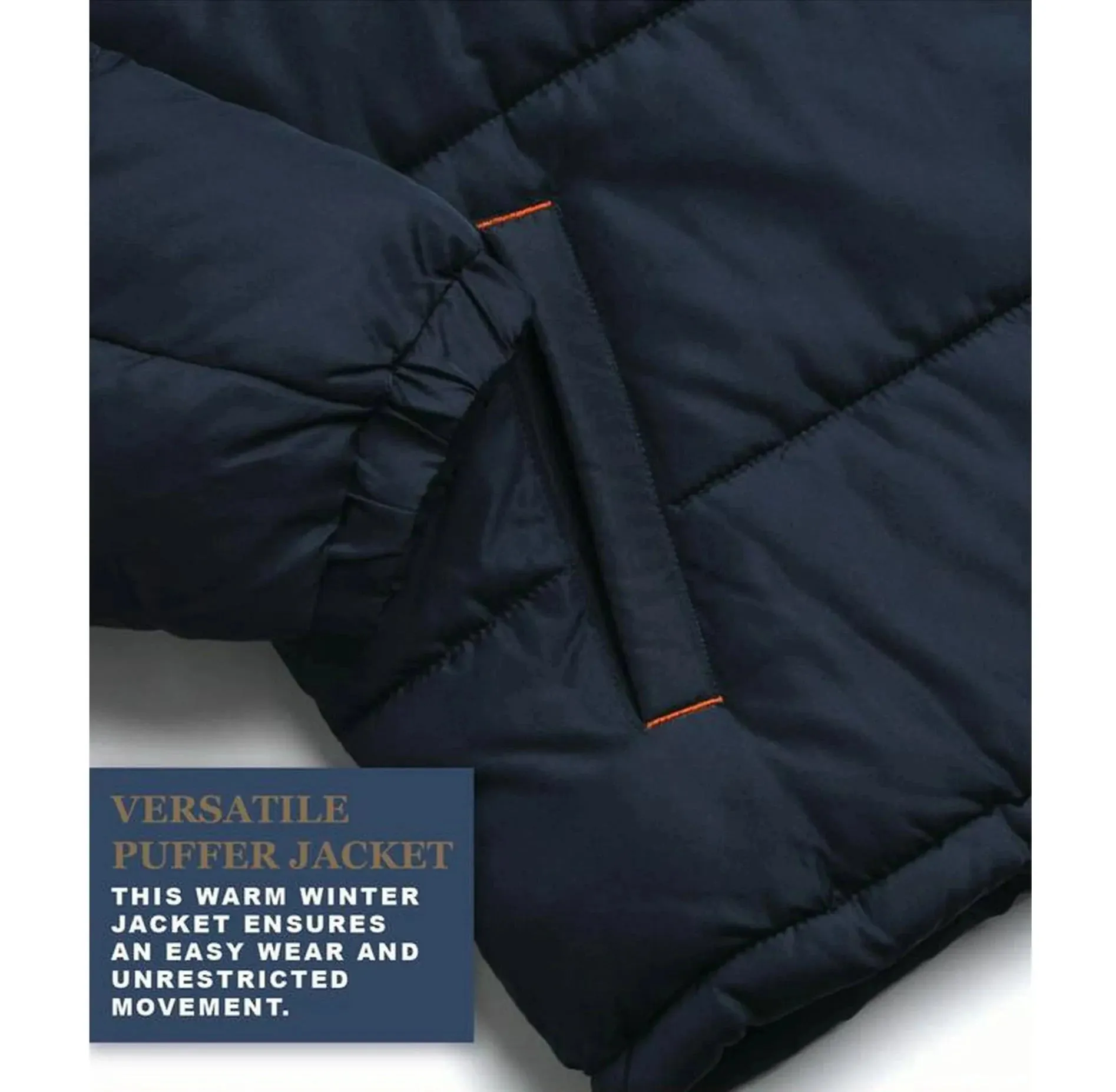 Quilted Blocked Heavy Puffer Navy