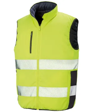 Reversible soft padded gilet | Fluorescent Yellow/Navy