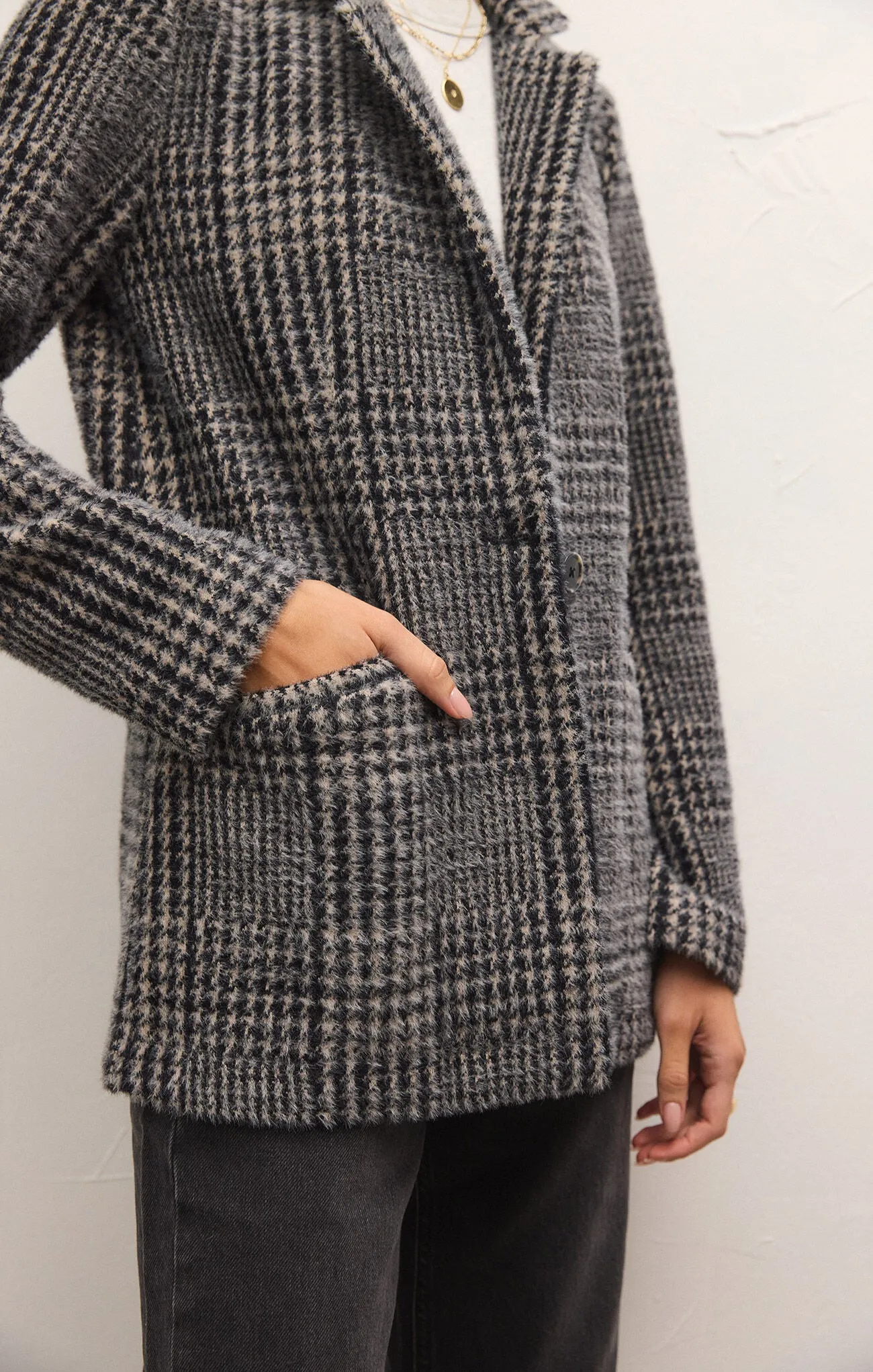 Roxanna Houndstooth Blazer