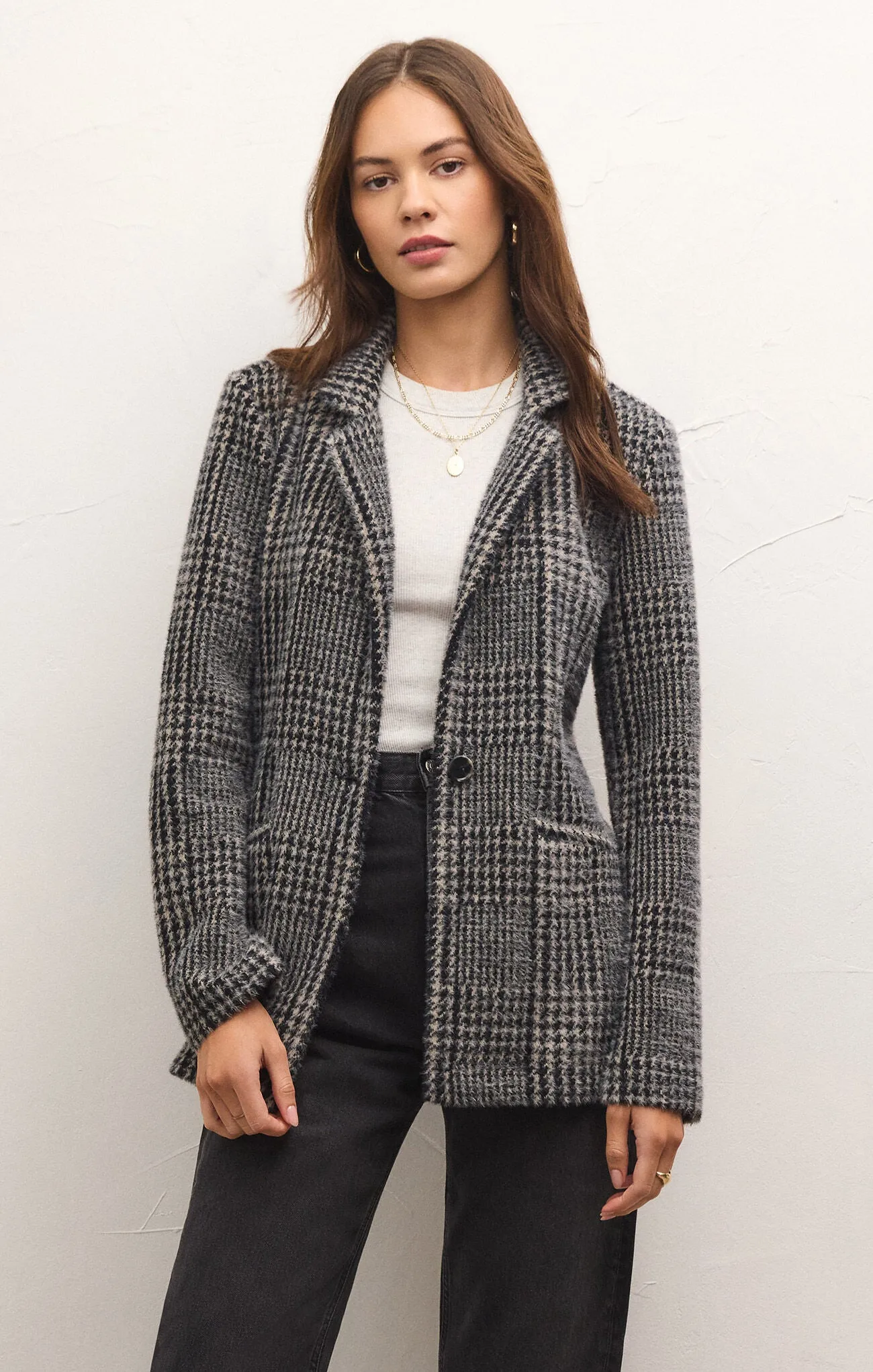 Roxanna Houndstooth Blazer