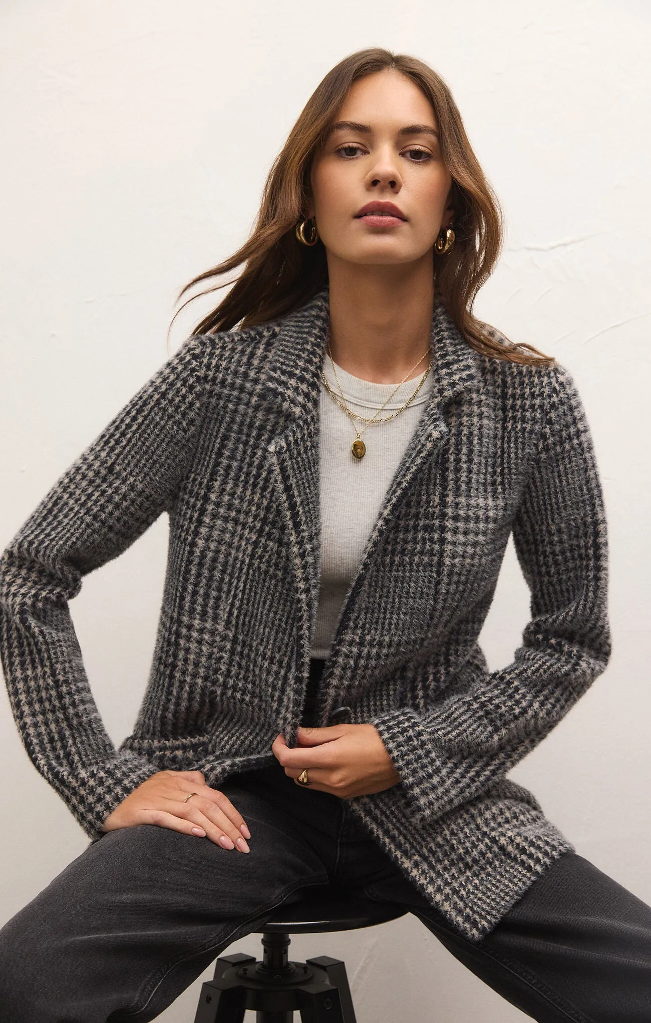 Roxanna Houndstooth Blazer