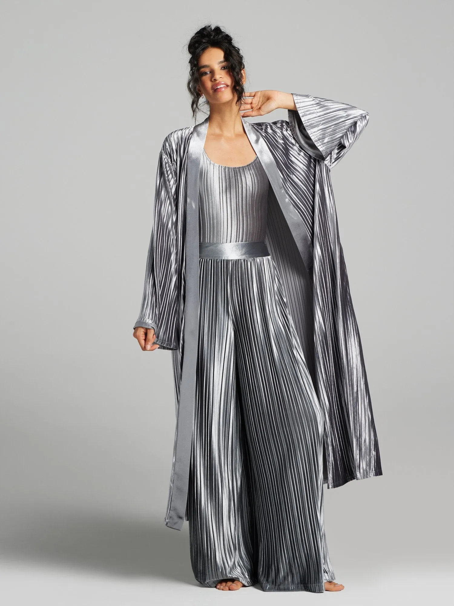 Rumi Velvet Pleated Duster