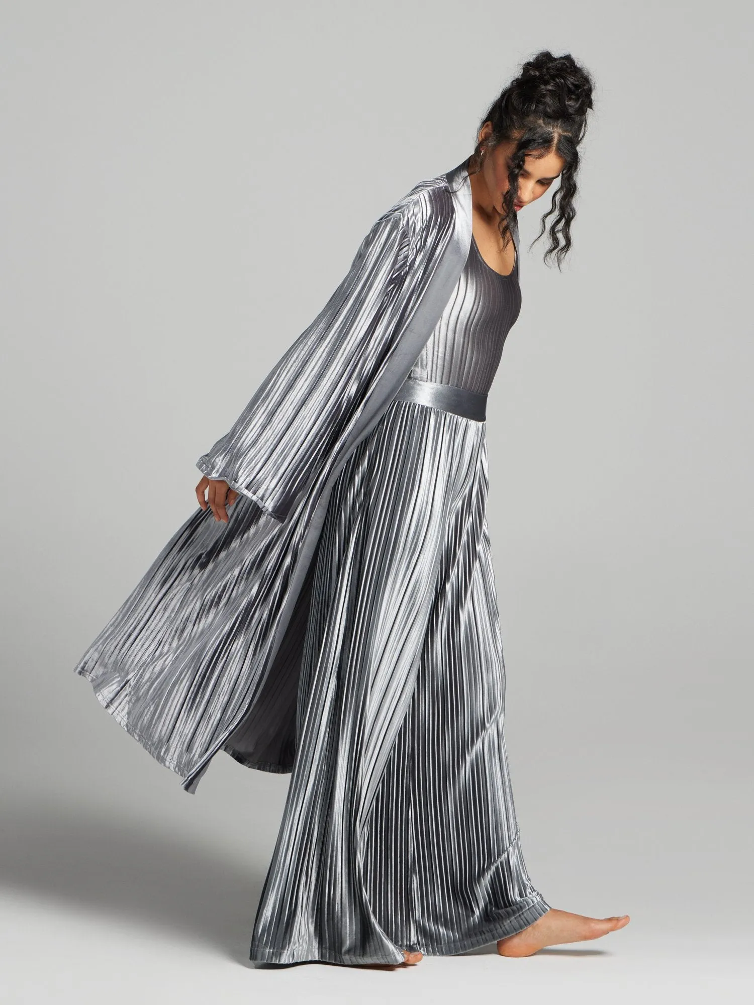 Rumi Velvet Pleated Duster