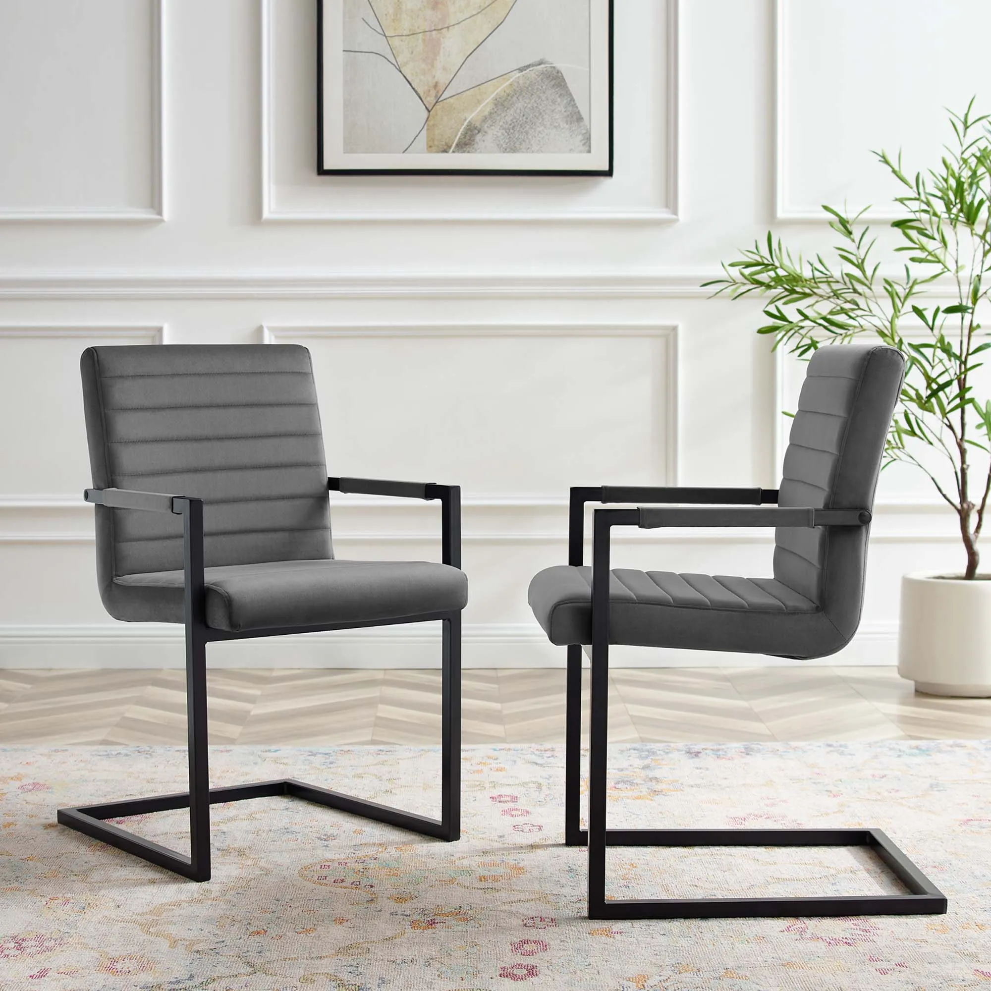 Savoy Performance Velvet Dining Chairs - Set of 2 by Modway