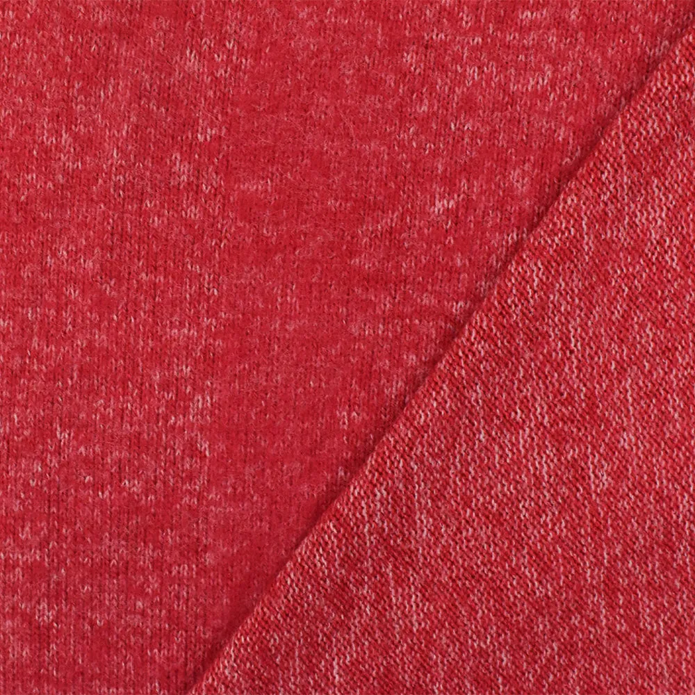 School Red-White Brushed Texture Stretch Jersey Knit Fabric