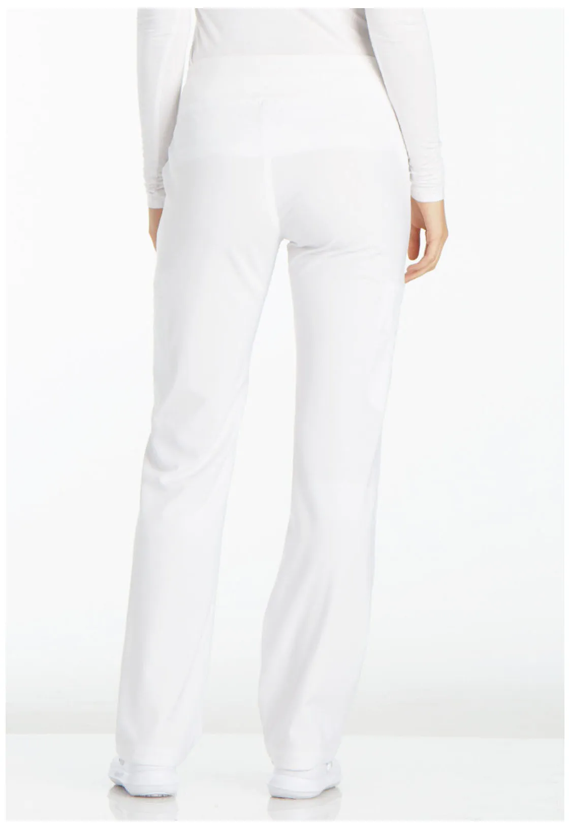 Scrub Pants - Cherokee Women's iFlex Mid Rise Straight Leg Pull-on Pant - White, CK002