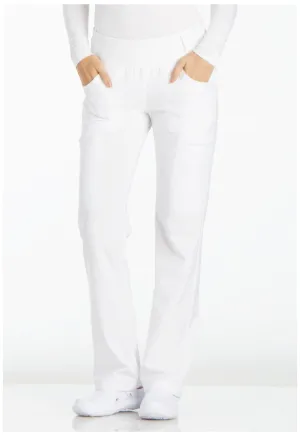 Scrub Pants - Cherokee Women's iFlex Mid Rise Straight Leg Pull-on Pant - White, CK002