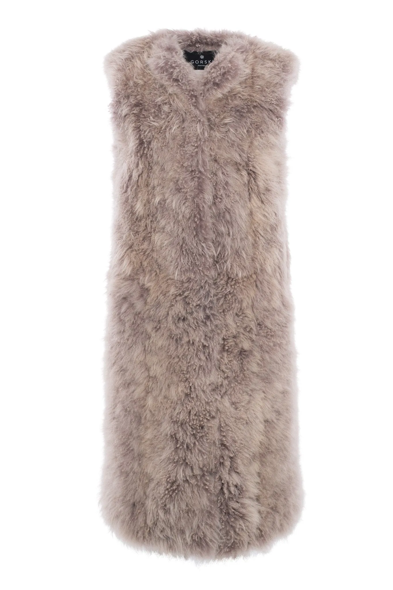 Select Cashmere Goat Collarless Long Vest