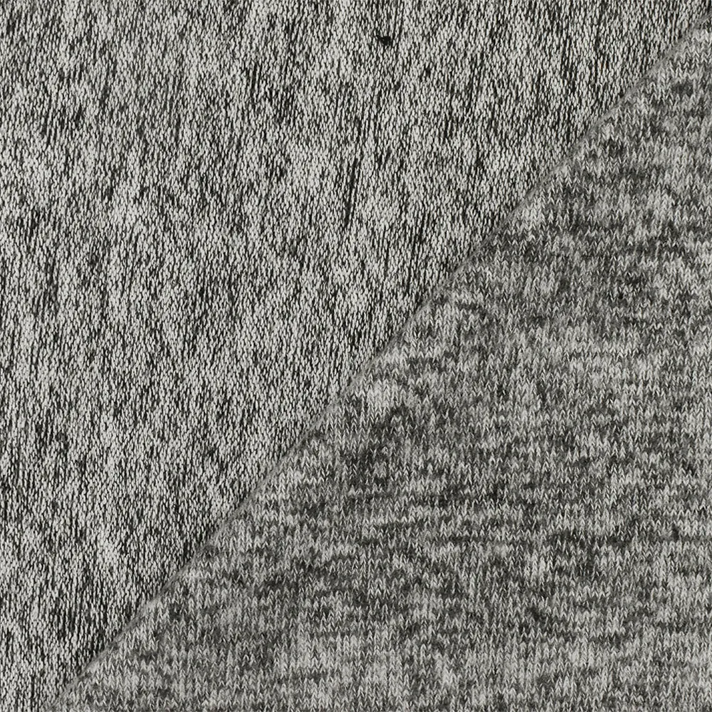 Shadow Black-White Texture Stretch Brushed Face Jersey Knit Fabric