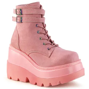 Shaker-52 Wedge Platform Pink Suede Boots