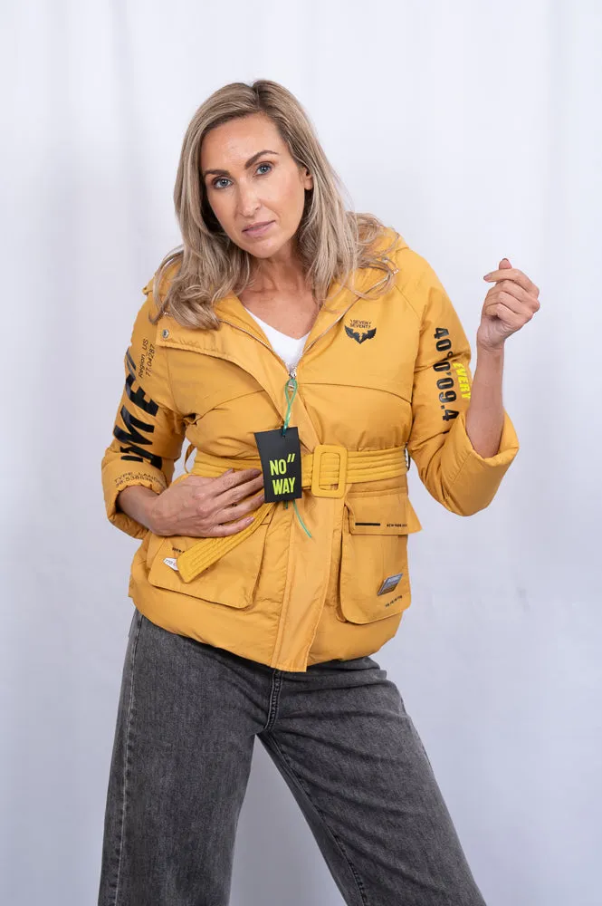 Short belted puffer with hood | TYPELAND PUFFER JACKET