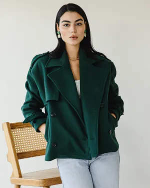 SHORT SOFT TRENCH COAT FOREST GREEN