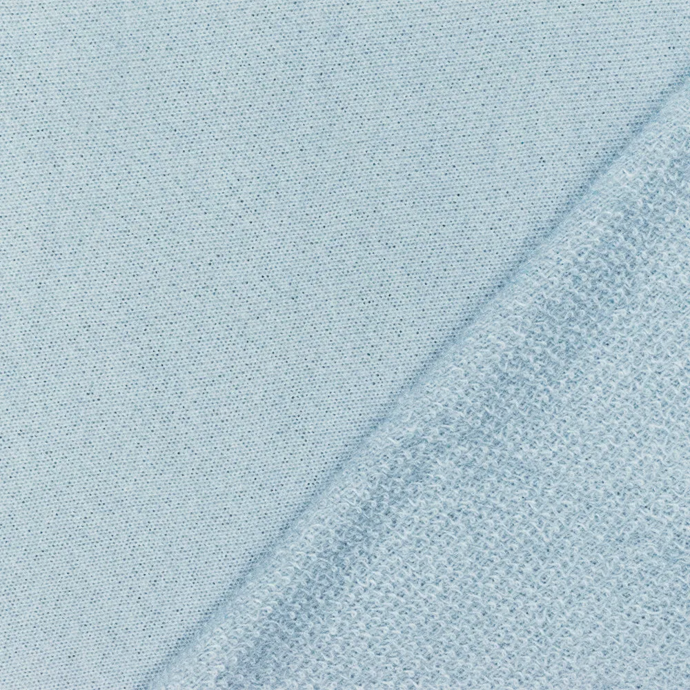 Soft Cloud Blue Solid Stretch French Terry Knit Fabric