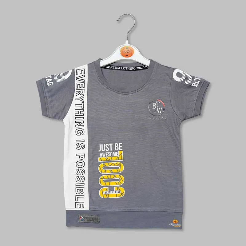 Solid Printed T-Shirt for Boys in Soft Fabric