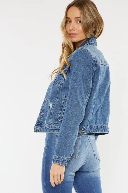 The Marley Distressed Dark Wash Denim Jacket