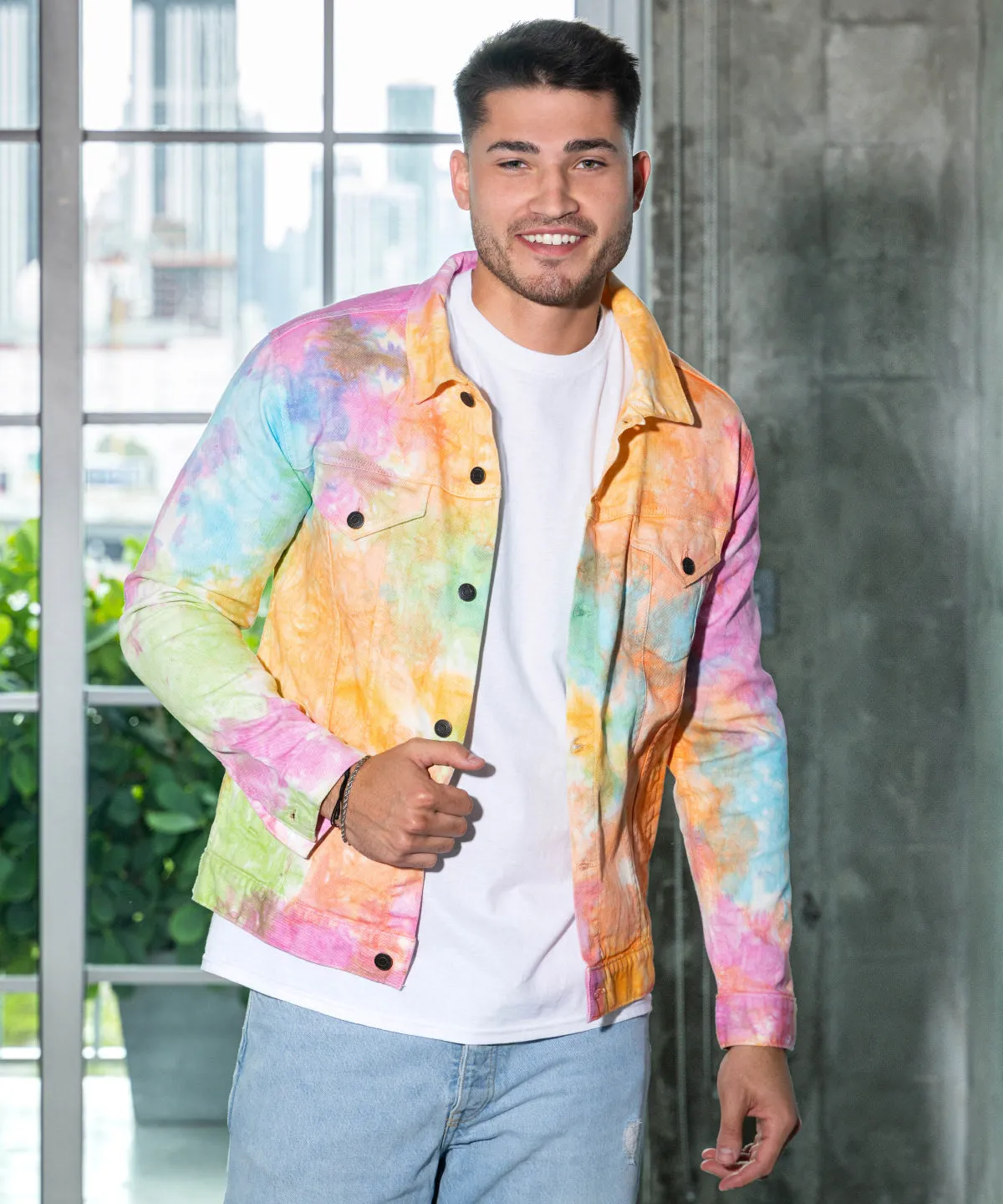 Tie-dye denim jacket | Lagoon