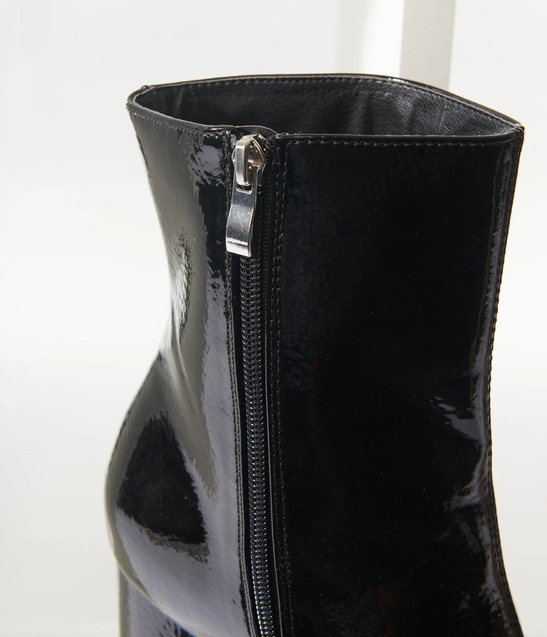 Unique Vintage Black Platform Heel Ankle Boots