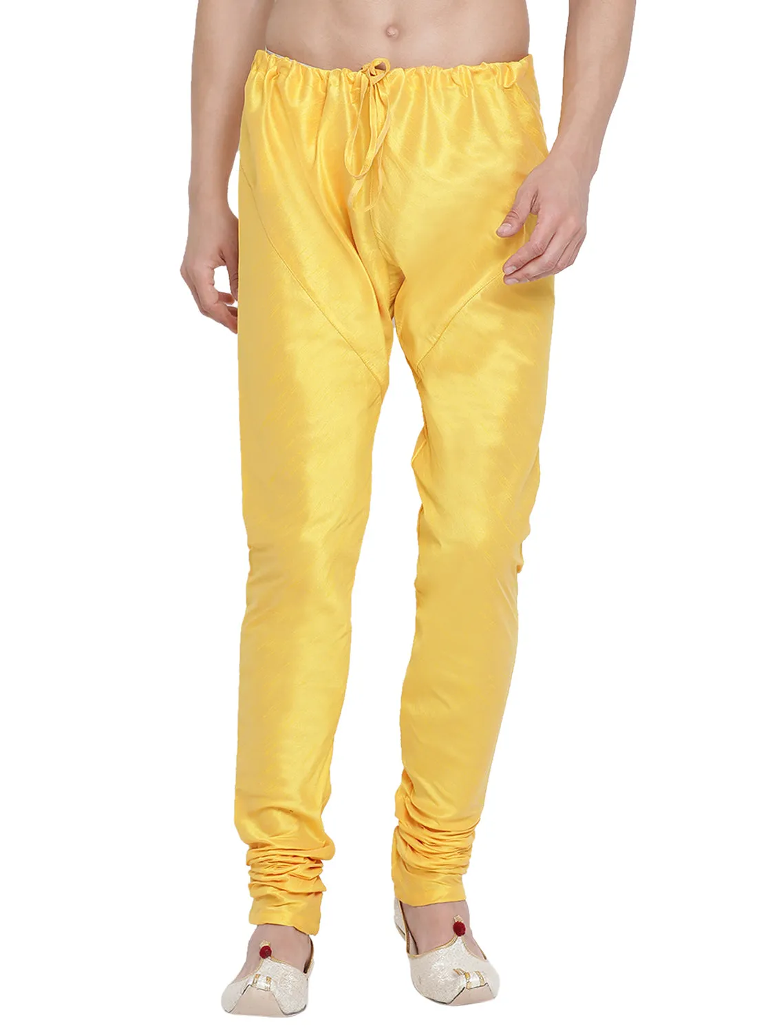 VM By VASTRAMAY Men's Yellow Cotton Silk Blend Pyjama