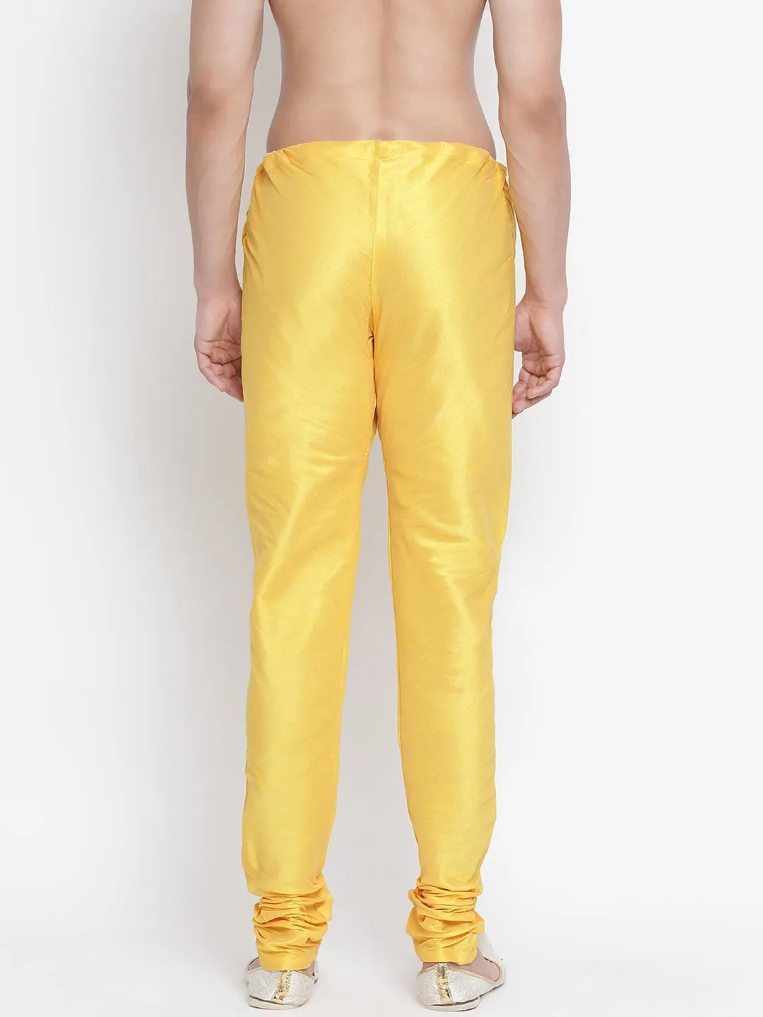 VM By VASTRAMAY Men's Yellow Cotton Silk Blend Pyjama