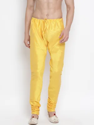 VM By VASTRAMAY Men's Yellow Cotton Silk Blend Pyjama