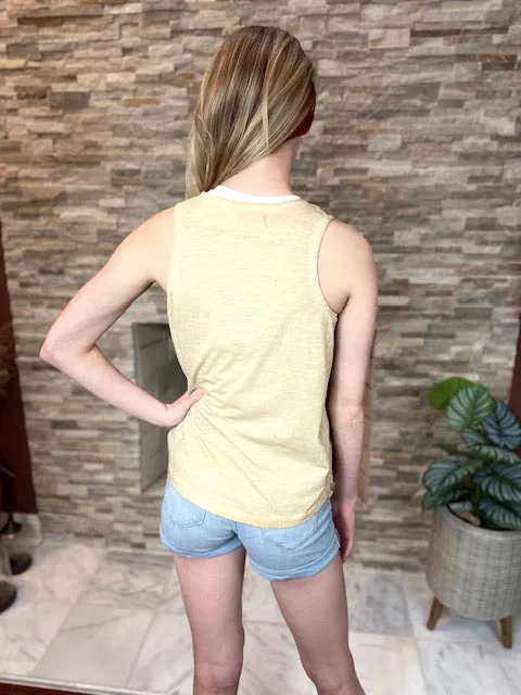 Washed brown tank top Style#- S18119