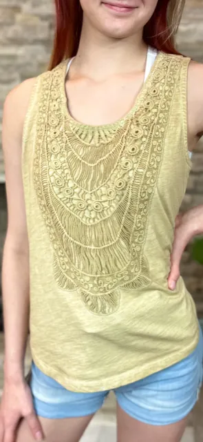 Washed brown tank top Style#- S18119