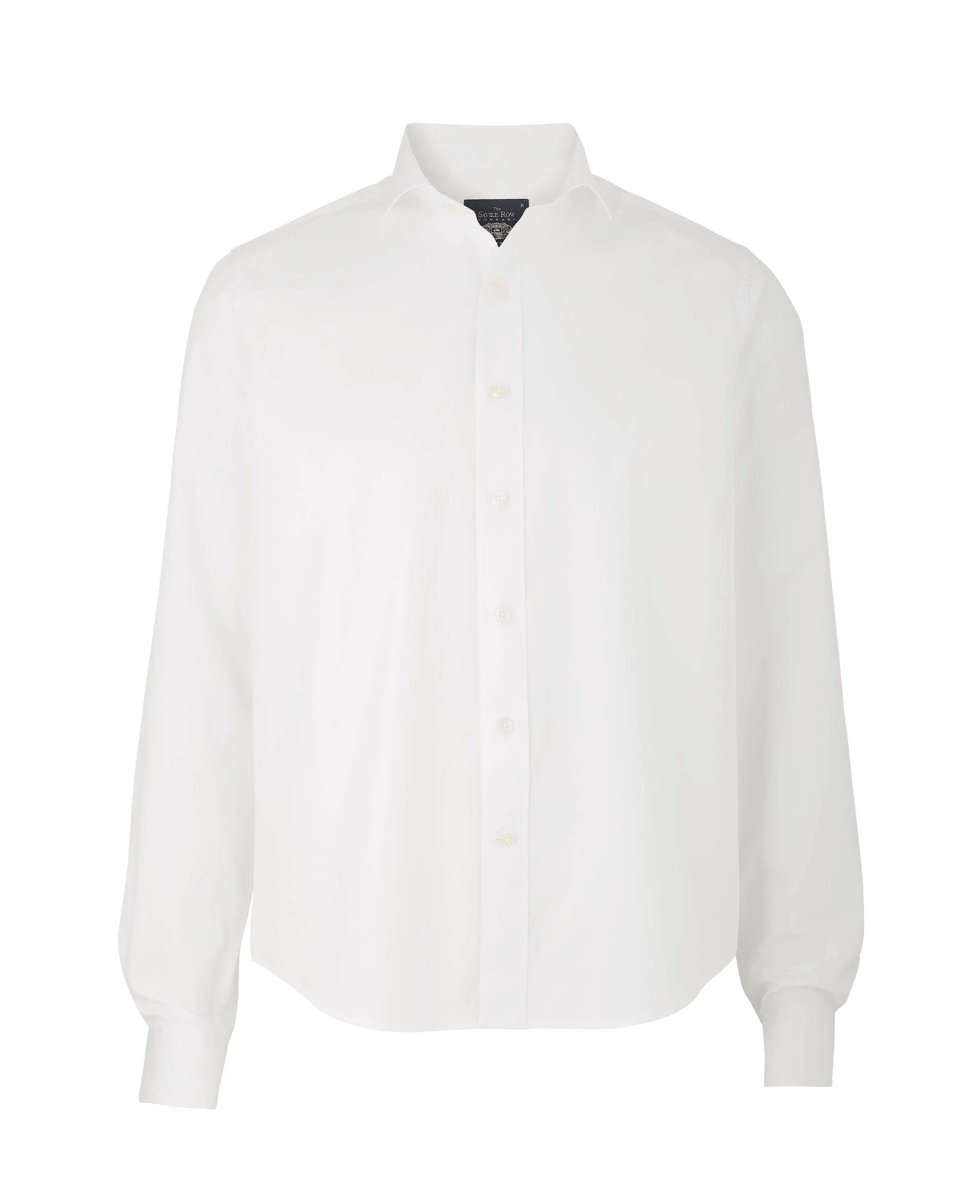 White Twill Slim Fit Shirt in Shorter Length