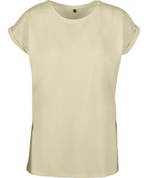 Womens extended shoulder tee | Soft Yellow