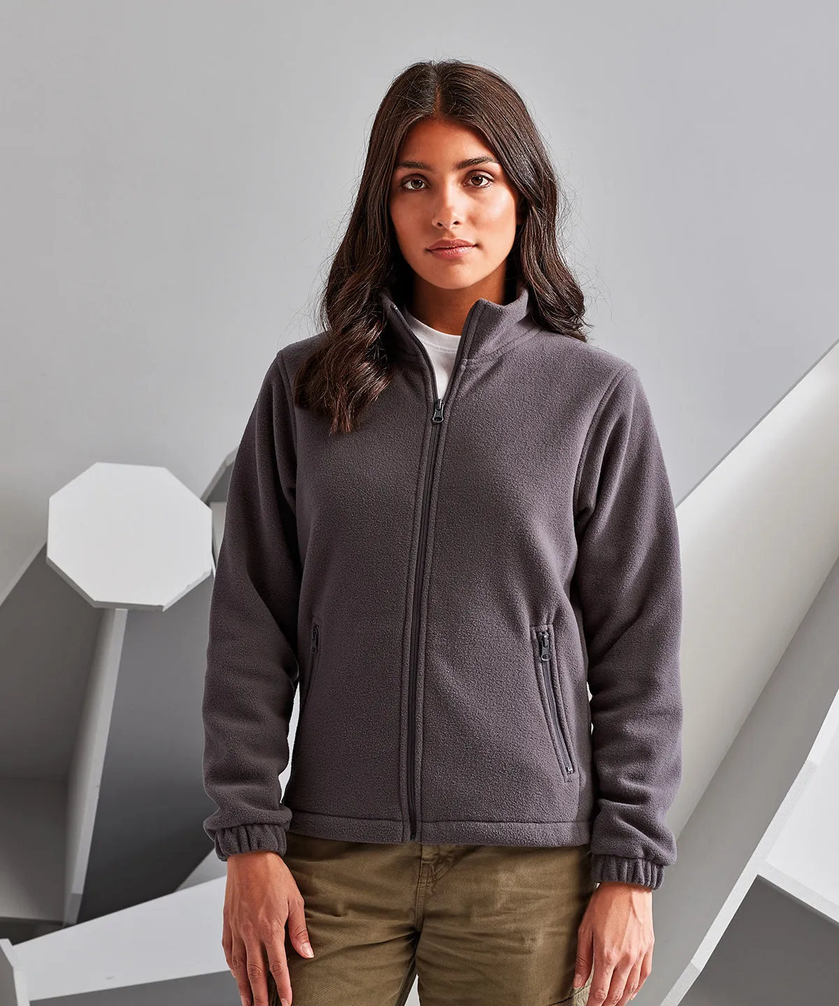 Womens full-zip fleece | Black