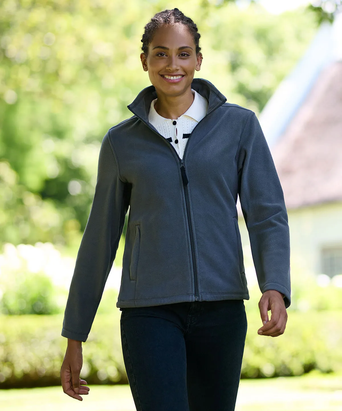 Womens full-zip microfleece | Seal Grey